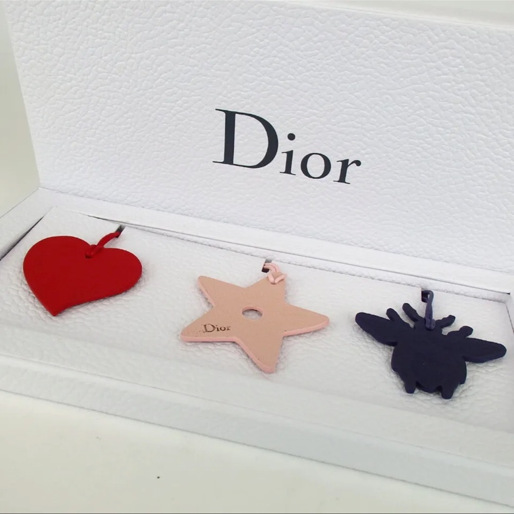 AUTH Christian Dior Heart Star Bee 3 Piece Set ornament keychain bag cha… - Picture 1 of 6